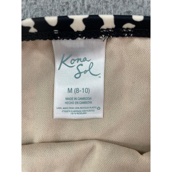 Kona Sol Swim Bottom Womens Medium (8-10) Black Low Rise Mid Seat Coverage NWT - Picture 2 of 10